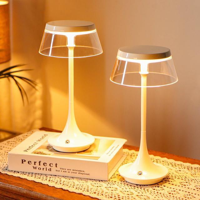 Main image of 3 Color Stepless Dimmable Table Lamps Set of 2 Rechargeable LED Touch Control Lamps Cordless Bedside Lamps