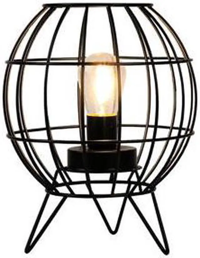 Alt view image 6 of 6 - JHY DESIGN Tabletop Lamp Bedside LED Battery Lamp Battery Powered Lamp Decorative Desk Lamp with Feet Cage Cordless Lamp for Home Desk Balcony Bedroom Indoor Outdoor Entrance Table Garden Party