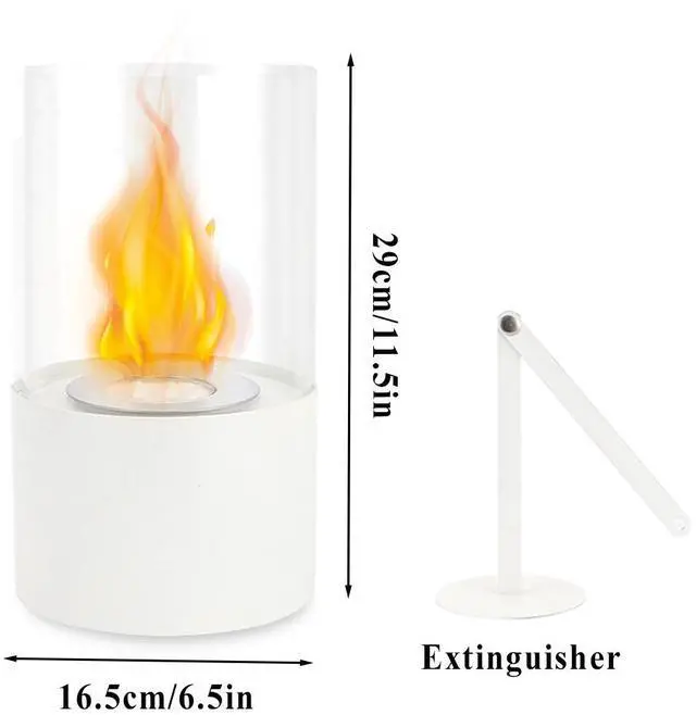 Alt view image 4 of 7 - Tabletop Fire Pit Portable Indoor & Outdoor Table Top Fire Pit 11.5''H White