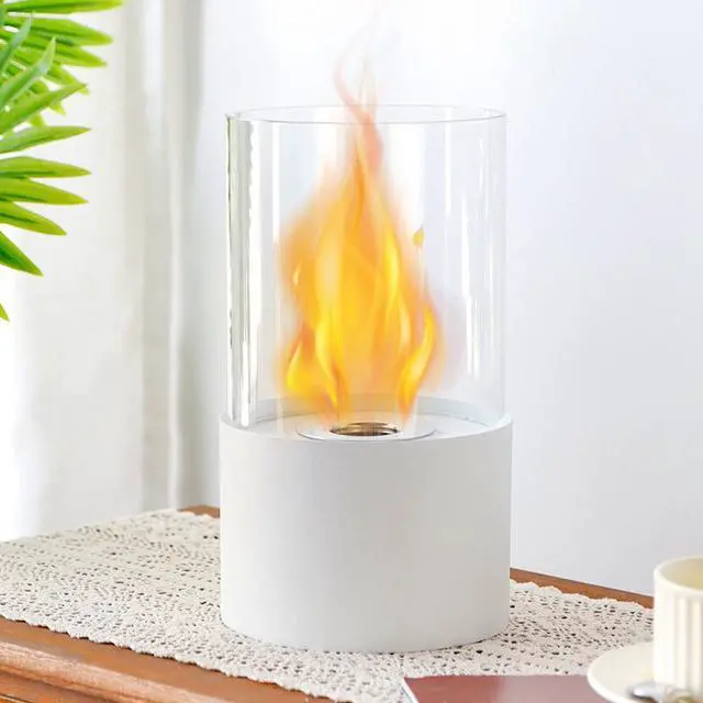 Alt view image 2 of 7 - Tabletop Fire Pit Portable Indoor & Outdoor Table Top Fire Pit 11.5''H White