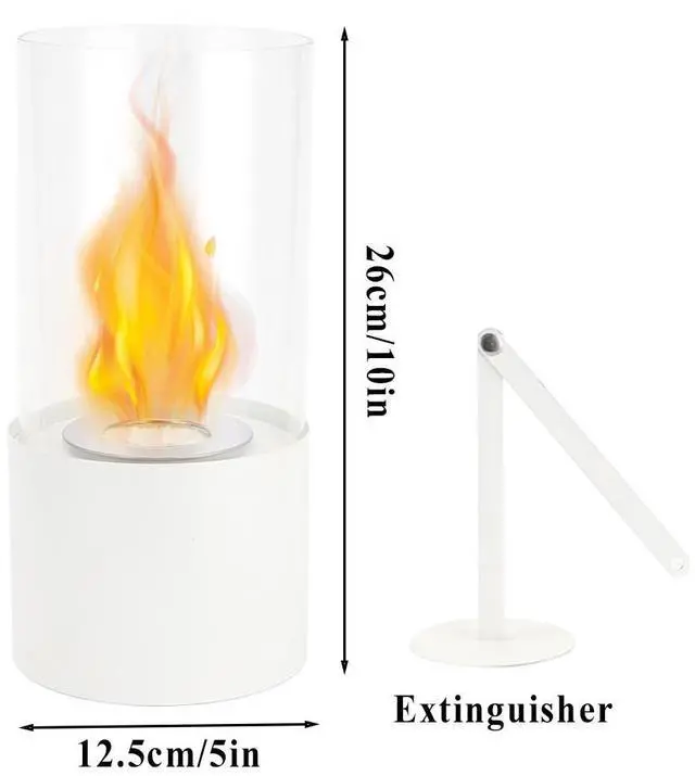 Alt view image 5 of 7 - Tabletop Fire Pit Portable Indoor & Outdoor Table Top Fire Pit 10''H White