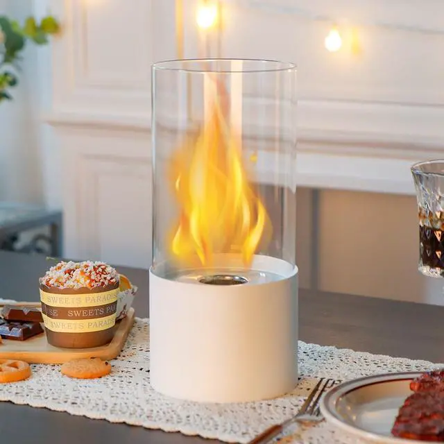 Alt view image 4 of 7 - Tabletop Fire Pit Portable Indoor & Outdoor Table Top Fire Pit 10''H White