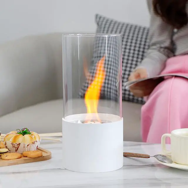 Alt view image 3 of 7 - Tabletop Fire Pit Portable Indoor & Outdoor Table Top Fire Pit 10''H White