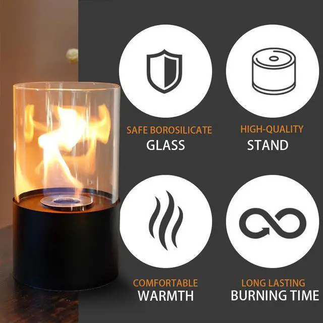 Alt view image 5 of 7 - Tabletop Fire Pit Portable Indoor & Outdoor Table Top Fire Pit 11.5''H Black