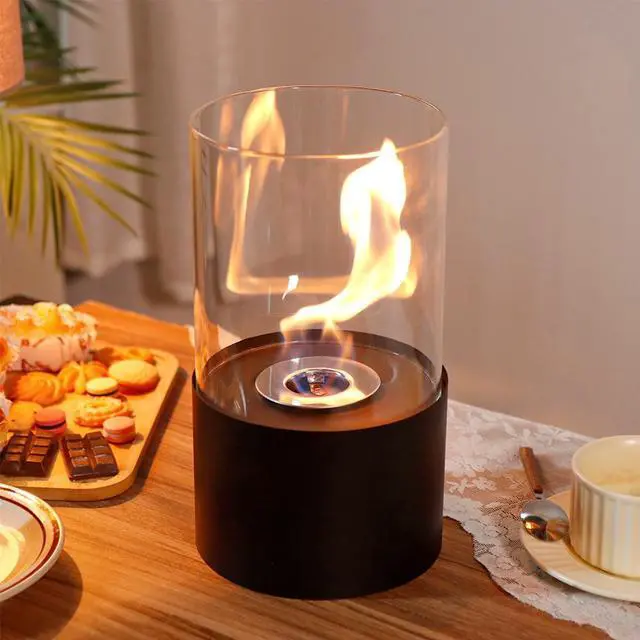 Alt view image 7 of 7 - Tabletop Fire Pit Portable Indoor & Outdoor Table Top Fire Pit 11.5''H Black