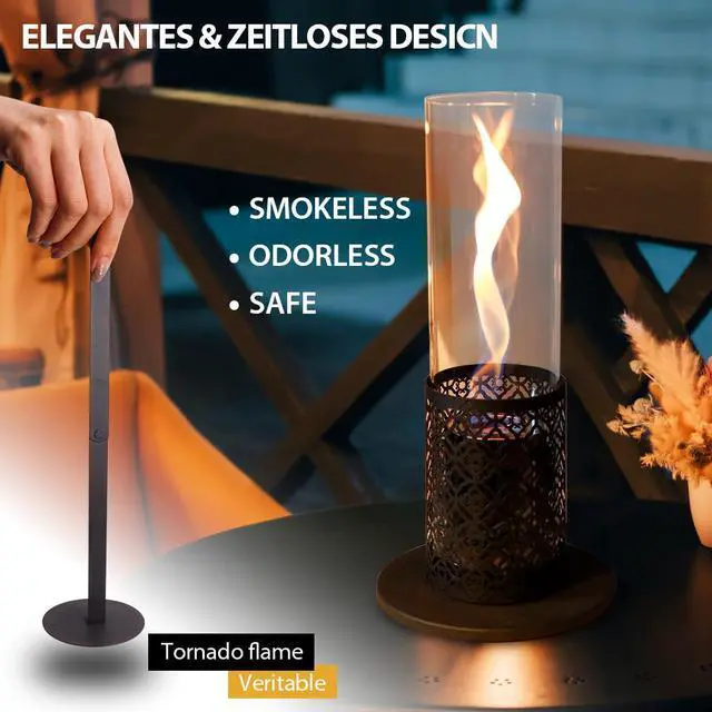 Alt view image 3 of 7 - Tall Tabletop Fire Pit Portable Indoor & Outdoor Table Top Fire Pit