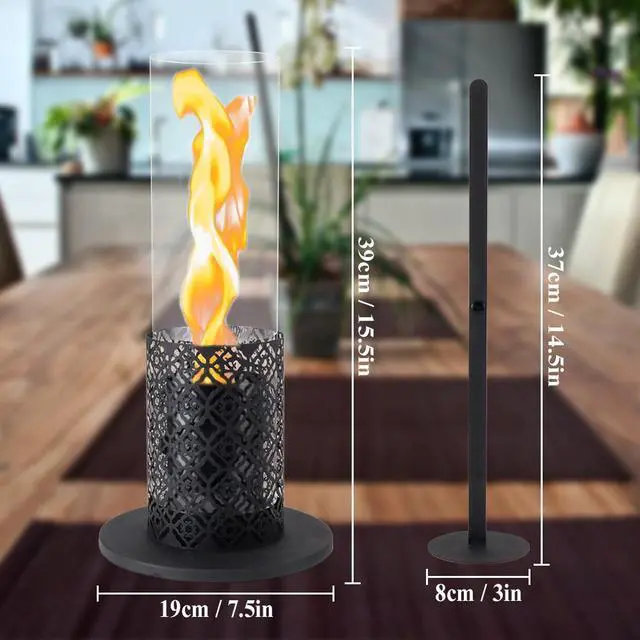 Alt view image 2 of 7 - Tall Tabletop Fire Pit Portable Indoor & Outdoor Table Top Fire Pit