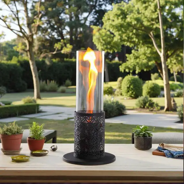 Alt view image 5 of 7 - Tall Tabletop Fire Pit Portable Indoor & Outdoor Table Top Fire Pit