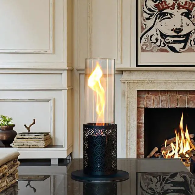 Alt view image 7 of 7 - Tall Tabletop Fire Pit Portable Indoor & Outdoor Table Top Fire Pit