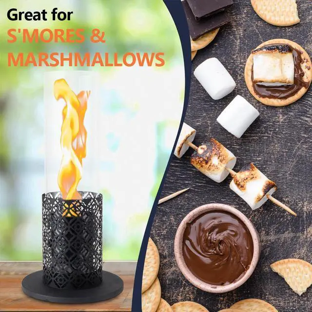 Alt view image 4 of 7 - Tall Tabletop Fire Pit Portable Indoor & Outdoor Table Top Fire Pit