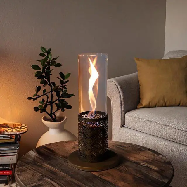 Alt view image 6 of 7 - Tall Tabletop Fire Pit Portable Indoor & Outdoor Table Top Fire Pit