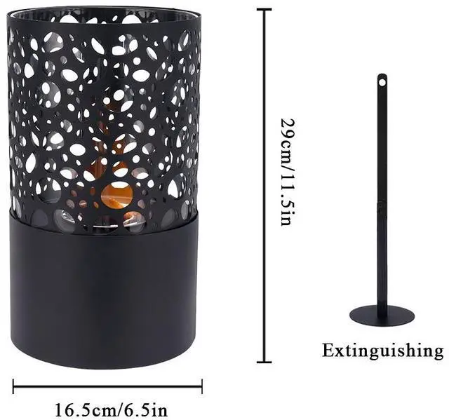 Alt view image 5 of 7 - Tabletop Fire Pit Portable Indoor & Outdoor Table Top Fire Pit 11.6''H Black
