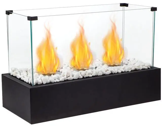 Main image of Rectangular Tabletop Fire Pit Portable Indoor & Outdoor Table Top Fire Pit 11.5"H