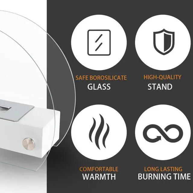 Alt view image 5 of 7 - Tabletop Fire Pit Portable Indoor & Outdoor Table Top Fire Pit White 11"H