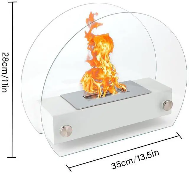 Alt view image 7 of 7 - Tabletop Fire Pit Portable Indoor & Outdoor Table Top Fire Pit White 11"H