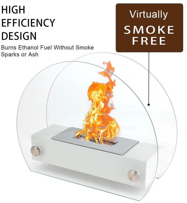 Alt view image 4 of 7 - Tabletop Fire Pit Portable Indoor & Outdoor Table Top Fire Pit White 11"H