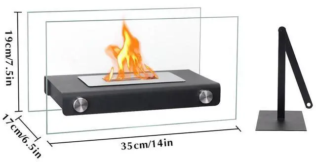 Alt view image 4 of 7 - Tabletop Fire Pit Portable Indoor & Outdoor Table Top Fire Pit 7.5''H Black