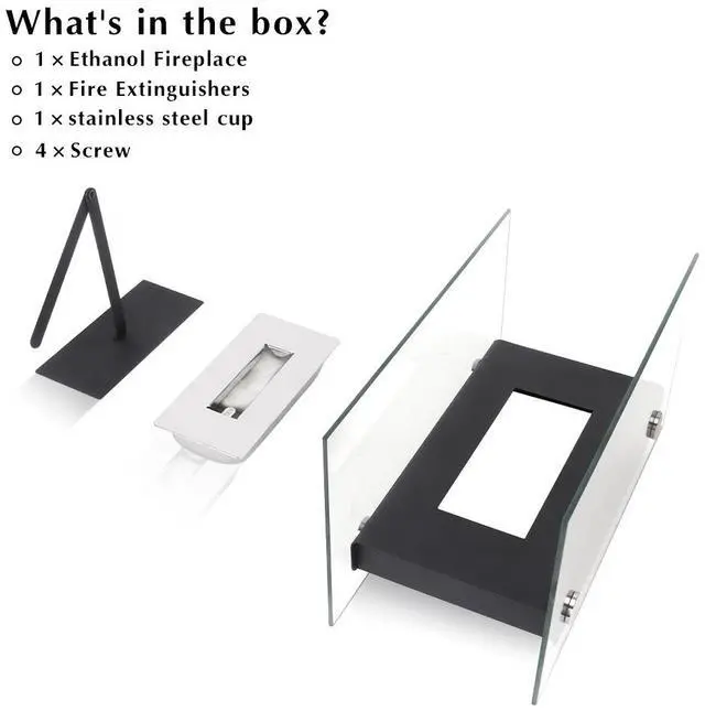 Alt view image 6 of 7 - Tabletop Fire Pit Portable Indoor & Outdoor Table Top Fire Pit 7.5''H Black