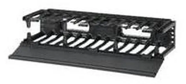Alt view image 7 of 7 - Panduit NMF2  NetManager HC Horizontal Single-Sided Manager - 2RU - Black - Includes Manager, cover, hardware kit  - ABS Body Material - PVC Cover Material