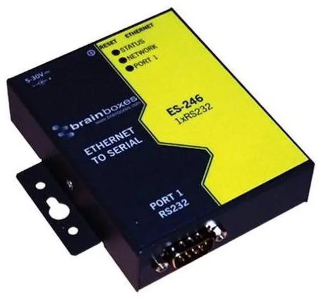 Alt view image 6 of 11 - Brainboxes ES-246 1 Port RS232 Ethernet to Serial Adapter