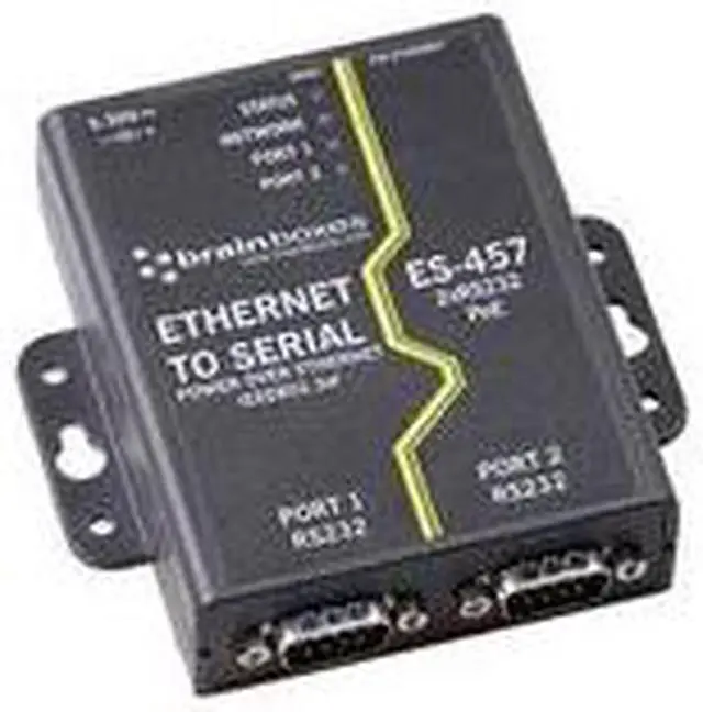 Alt view image 15 of 17 - Brainboxes ES-457 2 Port RS232 PoE Ethernet to Serial Adapter