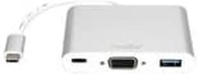 Alt view image 8 of 12 - Rocstor Y10A175-S1 Usb-C To Usb 3.0 Vga Usb-C 3.1 Multifunction Adapter 15Cm Silver