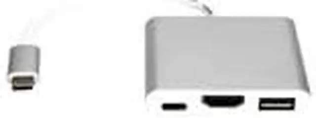 Alt view image 9 of 10 - Rocstor Y10A176-S1 Usb-C To Usb 3.0 Hdmi Usb-C 3.1 Multifunction Adapter 15Cm Silver