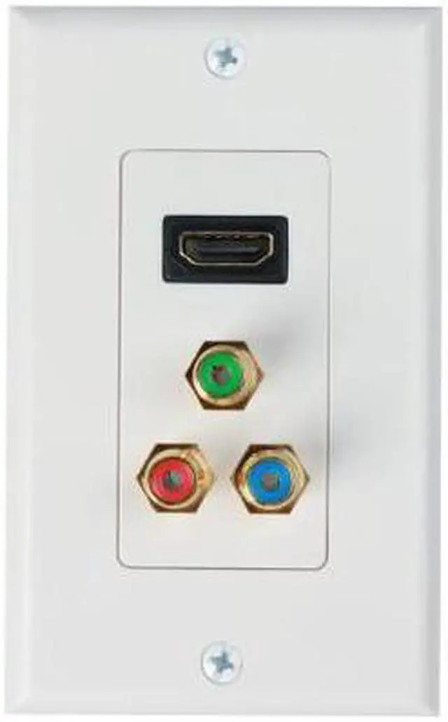 Alt view image 3 of 4 - 4XEM 1 Port Female HDMI and RCA Audio/Video Wall Plate (White)