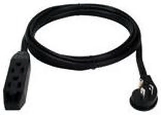 Alt view image 12 of 14 - Qvs 3-Outlet 3-Prong 10Ft Right-Angle Flat Power Extension Cord