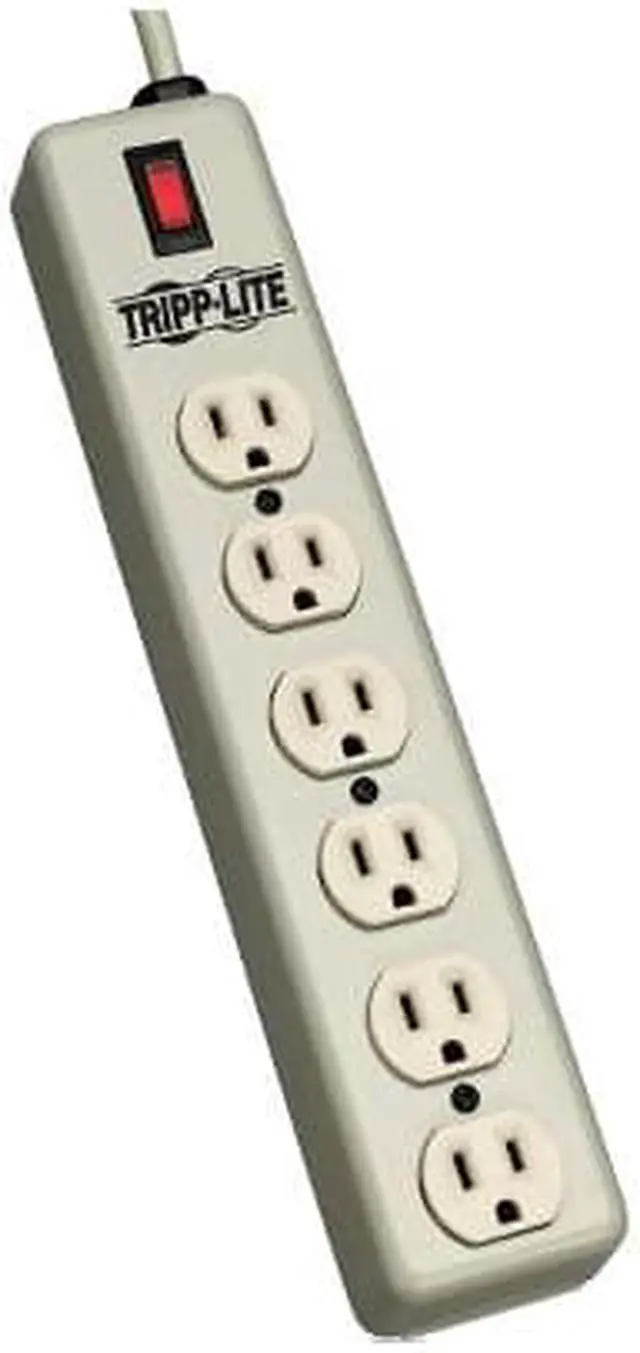 Alt view image 5 of 5 - Tripp Lite Waber Power Strip Metal 5-15R 6 Outlet 5-15P 15' Cord