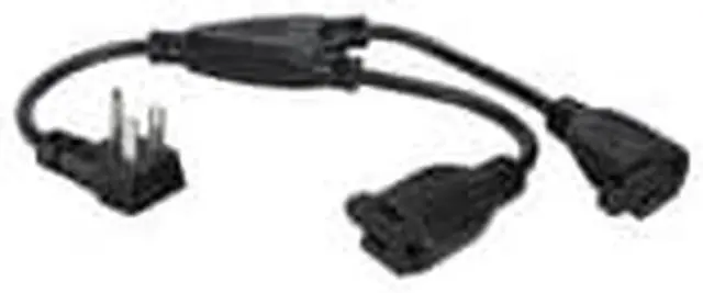Alt view image 9 of 9 - Qvs 2-Pack 12 Inches 90Degree Flat-Plug Outletsaver Ac Power Splitter Adaptor