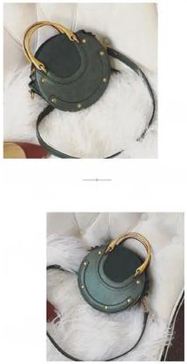 Alt view image 6 of 7 - Interloper  Round Leather Crossbody Bag   Small Purse Womens Crossbody Bag - Green
