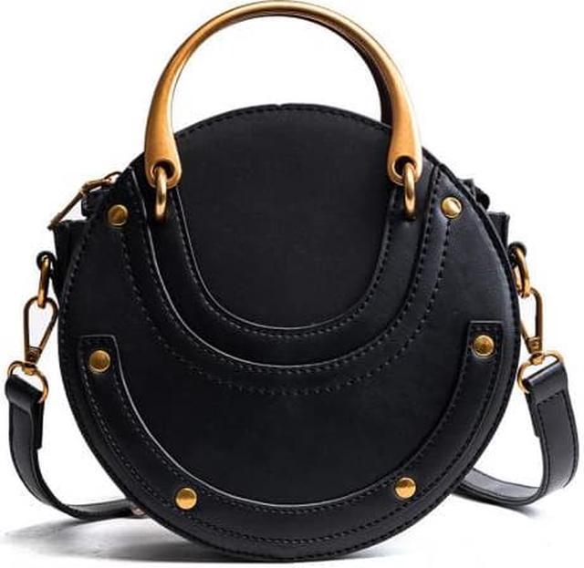Main image of Interloper  Round Leather Crossbody Bag   Small Purse Womens Crossbody Bag - Black