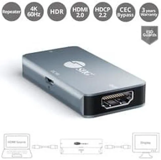 Alt view image 8 of 8 - SIIG HDMI 2.0 4K HDR Repeater CE-H24K11-S1