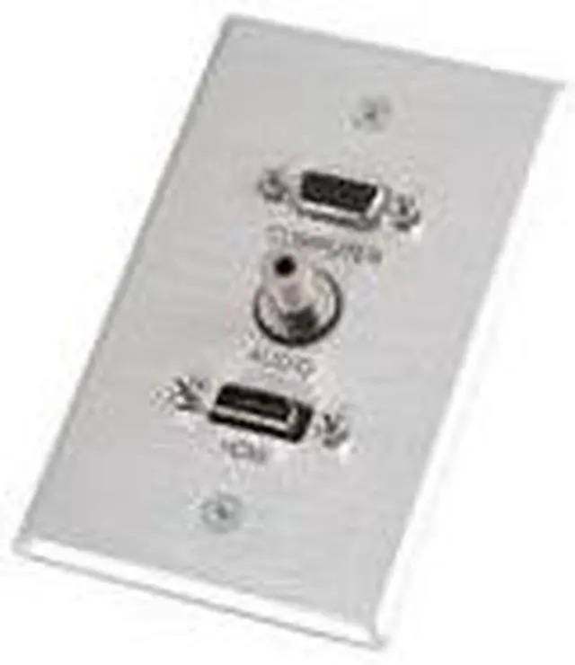 Alt view image 7 of 7 - C2G 41034 SINGLE GANG HDMI  HD15 VGA  AND 3.5MM WALL PLATE - BRUSHED ALUMINUM