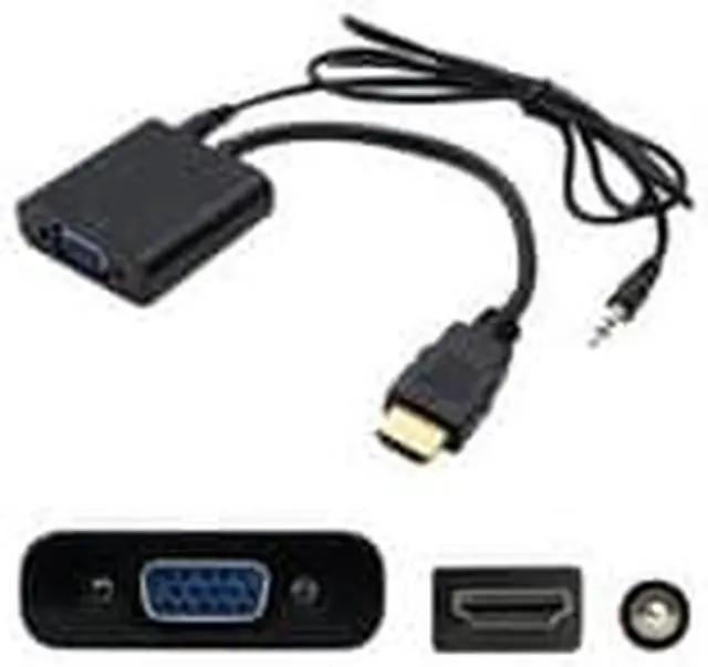 Alt view image 9 of 9 - Addon Hdmi Male To Vga Female Black Adapter Cable With 3.5Mm Audio And Micro Usb Ports
