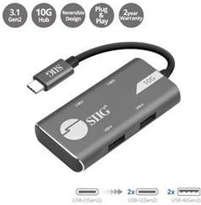 Alt view image 14 of 14 - Siig 4-Port Usb 3.1 Gen 2 10G Hub - 2A2c