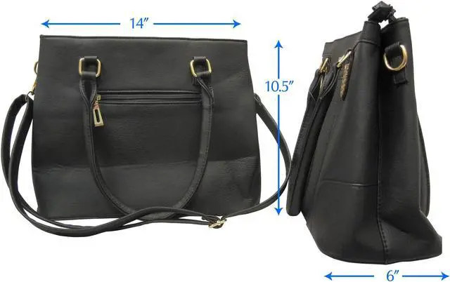 Alt view image 7 of 7 - Black Shoulder Bag Handbag   Faux Leather Handbag Evening Bag