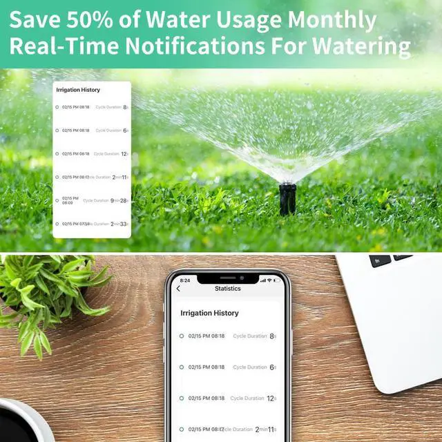 Alt view image 4 of 6 - Geevon Sprinkler Lawn Sprinkler Controller Irrigation System Valve Timer Wireless Water Timer Smart Garden Hose Faucet Timer