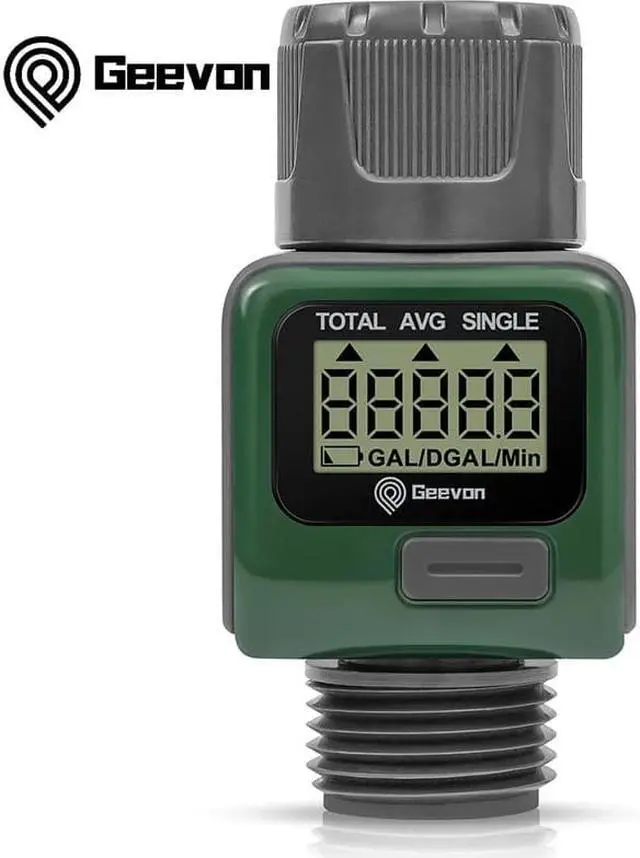 Main image of Geevon Digital Water Flow Meter Gauge For Outdoor Garden Hose Watering Irrigation Rv Travel Measuring Water Consumption