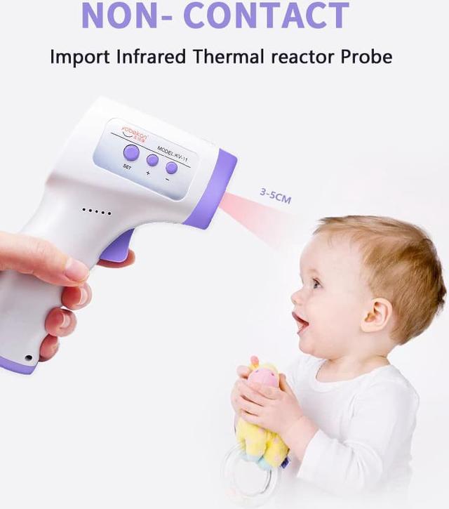 Yobekan Safety Non-Contact Forehead Infrared Thermometer, Electronic Lcd  Digital Face Hand Touchless Temperature Digital Wall Mount Thermometer 