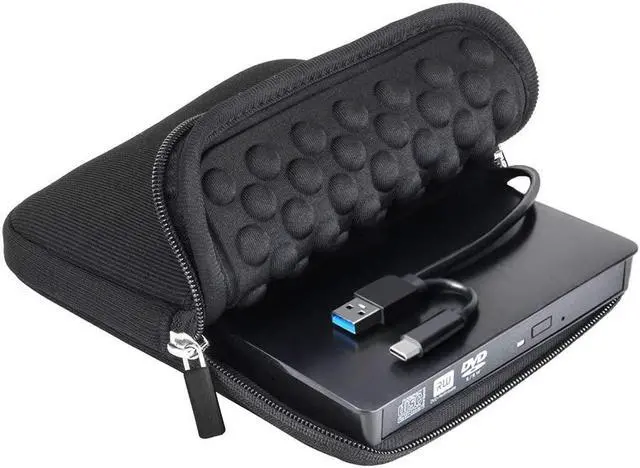 Main image of External CD DVD Drive USB 3.0 Type-C Portable DVD/CD ROM +/-RW Drive Burner Rewriter with Protective Storage Carrying Case Bag for Windows Linux Mac Laptop Desktop, MacBook Pro/ Air, iMac