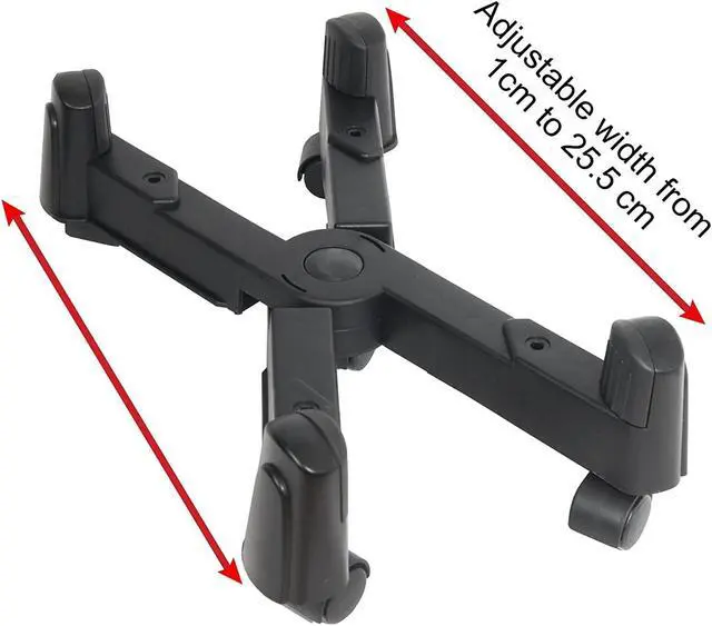 Alt view image 2 of 7 - Computer Tower Stand, CPU Holder Desktop Stand Desktop ATX-Case Mobile Cart Holder Adjustable Width with 4 Caster Wheels, Fits Most Computer Cases Under Desk, Black