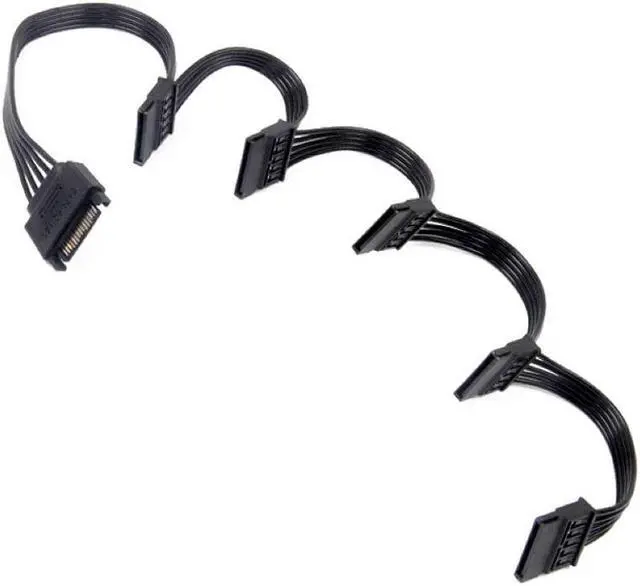 Main image of Bailink SATA Power Splitter Cable, 15 Pin SATA to 5 SATA Power Splitter Cable Apply for HDD SSD Optical Drives Sata Power Cable -24 Inches