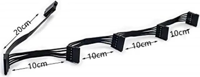 Alt view image 4 of 6 - Bailink SATA Power Splitter Cable, 15 Pin SATA to 5 SATA Power Splitter Cable Apply for HDD SSD Optical Drives Sata Power Cable -24 Inches