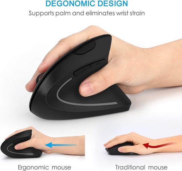 Alt view image 4 of 7 - Bailink Rechargeable Ergonomic Mouse, Vertical Wireless Mouse - Rechargeable 2.4GHz Optical Vertical Mice : 3 Adjustable DPI 800/1200/1600 Levels 6 Buttons, for Laptop, PC, Computer, Desktop, Notebook
