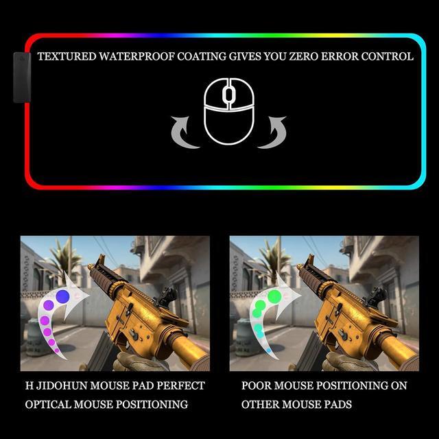 Alt view image 5 of 7 - Bailink Gaming Mouse Pad RGB Mouse Pad with 4 Port USB Ports and 14 Lighting Modes Large Non-Slip Rubber Base Waterproof Mouse Pad for Games, MacBook, PC, Laptop, 31.5x11.8x0.16 inch,Black
