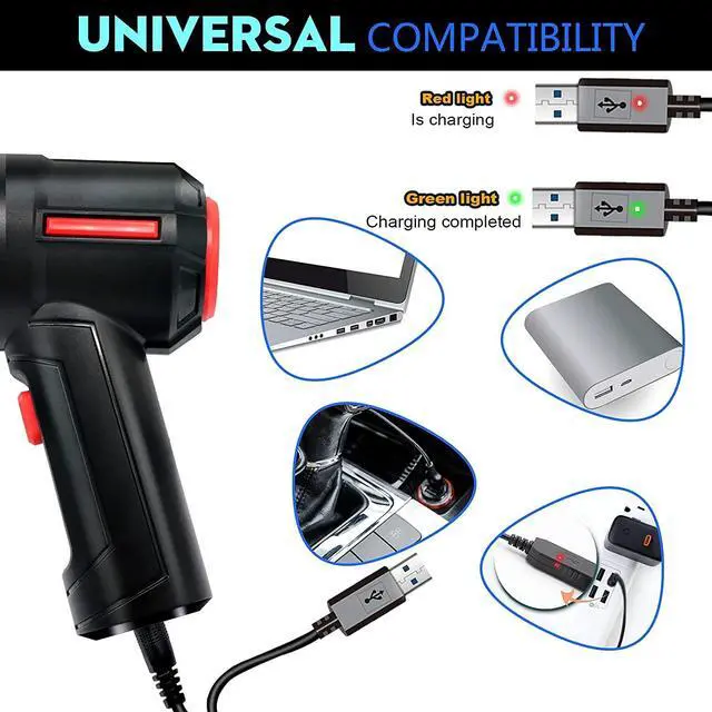 Alt view image 6 of 7 - Compressed Air Duster & Computer Vacuum Keyboard Cleaner 3-in-1, New Generation Canned Air Spray, Energy-Efficient Portable Electric Air Can, Cordless Blower Computer Cleaning Kit