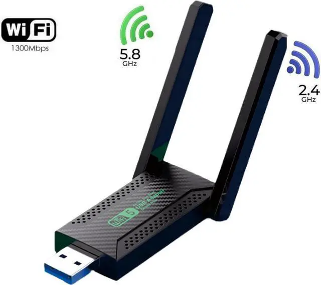 Main image of Bailink 2024 Driver Free USB WiFi Adapter, WiFi 5G Antenna, 1300Mbps Dual  band 5Dbi Antennas, Support 2.4G & 5G(400Mbps/867Mbps) Network,802.11AC Compliant,USB 3.0,Support Win11/10/8/7/XP