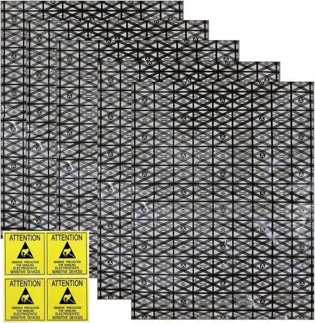 Main image of Open Top Antistatic Bags ESD Shielding Bag with Anti-Static Labels for Hard Drive SSD HDD Motherboard Video Card RAM Electronic Devices (Pack of 10) (12 x 16)(30cm x 40cm)